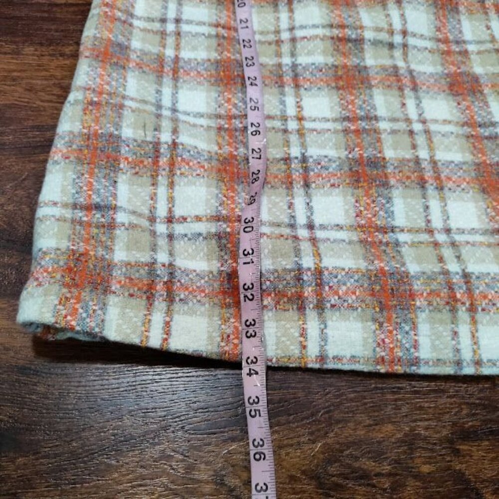 Aura Orange/Beige Plaid Retro 1970s Style  Sleeveless Mini Dress Size Large NWT - Picture 9 of 10